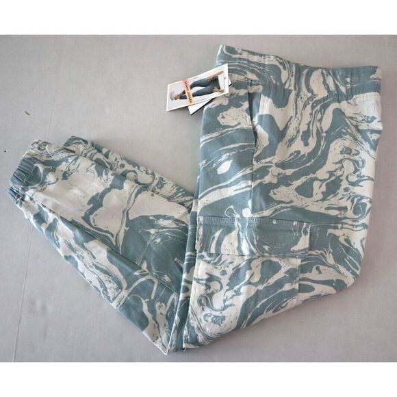 Tinseltown MYB027875C Women's Sz M Blue Marble Skinny Fit Denim Jogger Pants - Picture 9 of 12